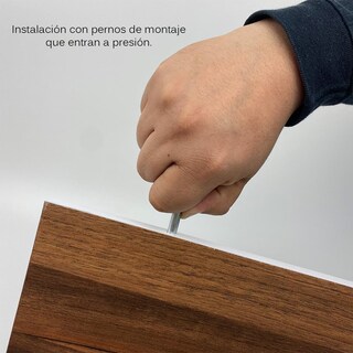 Foto 6 | Foto 6 | 3 Repisas Estanteria Flotante Libros Madera Melamina Poliespacios R82s3-28 Nogal 80x20cm