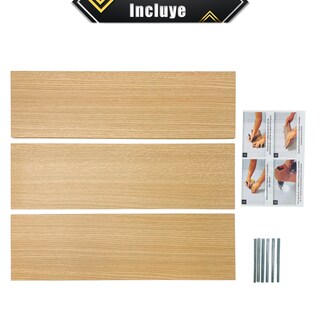 Foto 8 | Foto 8 | 3 Repisas Estanteria Flotante Libros Madera Melamina Poliespacios R50s3-21 Roble Americano 50x15cm