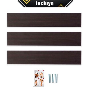 Foto 6 | Foto 6 | 3 Repisas Estanteria Flotante Libros Madera Melamina Poliespacios R80s3-24 Chocolate 80x15cm