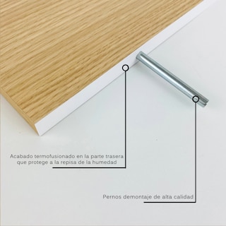 Foto 5 | Foto 5 | 3 Repisas Estanteria Flotante Libros Madera Melamina Poliespacios R82s3-21 Roble Americano 80x20cm