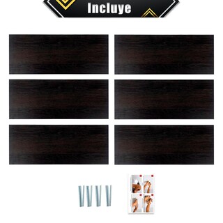 Foto 6 | Foto 6 | 6 Repisas Estanteria Flotante Libros Madera Melamina Poliespacios R52s6-33 Espresso 50x20cm