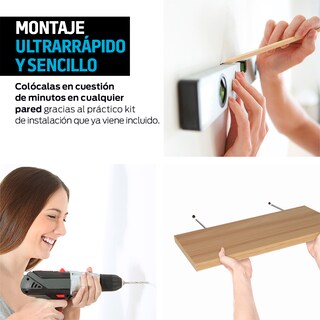 Foto 5 | Foto 5 | Repisas Flotantes de Madera Redlemon Beige 3 Piezas 30x15 - 40x15 - 50x15 cm