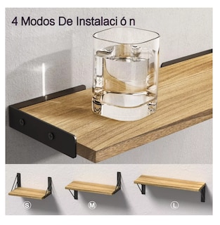Foto 4 | Foto 4 | 3 Repisas Flotantes Madera Minimalista Muebles Hogar Decorar Marrón Claro