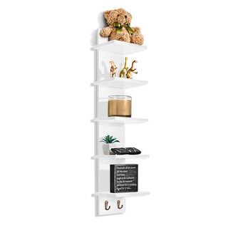 Foto 4 | Foto 4 | Estantería De Pared Sorbus De 5 Niveles Con Ganchos, 30 X 15 X 13 Cm, Color Blanco - Venta Internacional.