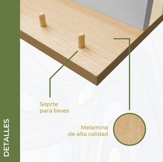 Foto 4 | Foto 4 | Repisa Xtellar De Pared Perchero Organizador Moderno Decoración Color Roble Merida