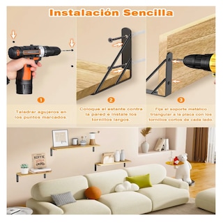 Foto 4 | Foto 4 | Repisas Flotantes Madera Modernas Estantes Lab.g  3pcs Marrón Claro