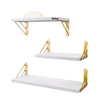 Foto 1 | Foto 1 | Repisas Flotantes Madera Modernas Estantes Baño 3pcs Belug. Blanco