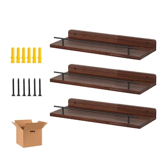 Foto 1 | Foto 1 | Repisas Flotantes Belug Madera Estantes 3pcs Marron Oscuro