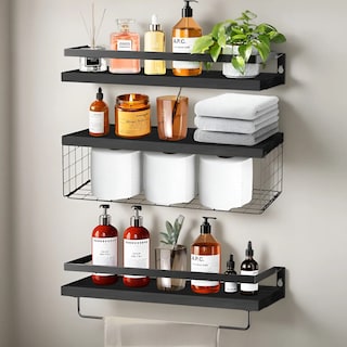 Foto 2 | Foto 2 | Repisas Flotantes Belug Madera Modernas Estantes Baño Negro