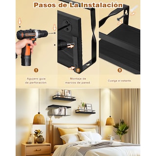 Foto 5 | Foto 5 | Repisas Flotantes Belug Madera Modernas Estantes Baño Negro
