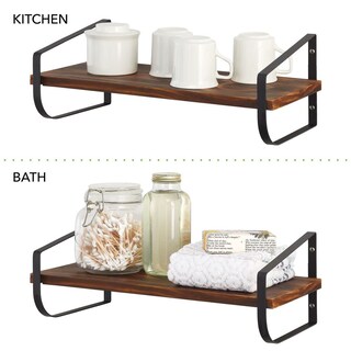 Foto 6 | Foto 6 | Estantería Flotante Mdesign  Moderna Y Estrecha  Negro/natural - Venta Internacional.
