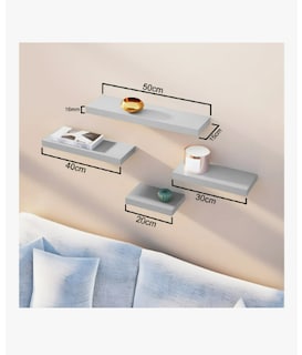 Foto 2 | Foto 2 | Kit 4 Repisas Flotantes 50x15 40x15 30x15 20x15 Y Accesorios Color Gris