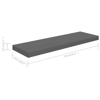 Foto 6 | Foto 6 | Estantería De Pared Vidaxl Flotante Gris Brillante 80 X 23 5 X 4 Cm 4 Unidades - Venta Internacional.