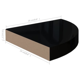 Foto 5 | Foto 5 | Estantería Esquinera Flotante Vidaxl Negro Brillante 25 X 25 X 4 Cm Mdf - Venta Internacional.