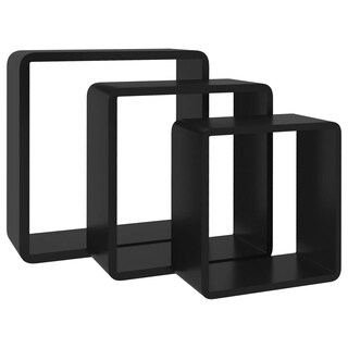 Foto 5 | Foto 5 | Juego De Estantes Wall Cube Vidaxl Mdf Negro Duradero (3 Estantes) - Venta Internacional.