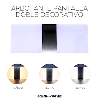 Foto 5 | Foto 5 | Lámpara Luz Led Arbotante 3 Tonos Pantalla Doble Decorativo