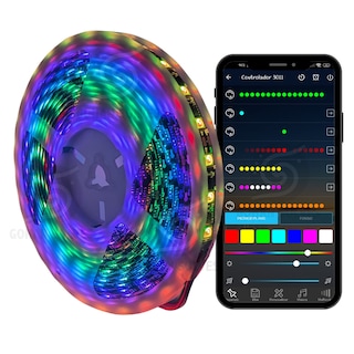 Foto 8 | Foto 8 | Tira Led Rgb Pixel Programable, Fondo Negro, 5m, Control Bluetooth, Efecto Rayo -