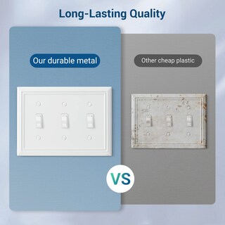 Foto 2 | Foto 2 | Tapa Para Interruptor De Luz Dewenwils Triple Toggle, Color Blanco, 2 Unidades - Venta Internacional.