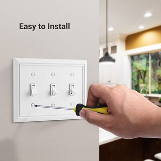 Foto 4 | Foto 4 | Tapa Para Interruptor De Luz Dewenwils Triple Toggle, Color Blanco, 2 Unidades - Venta Internacional.