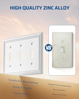 Foto 4 | Foto 4 | Cubierta Para Placa De Interruptores Dewenwils, Triple Palanca, 3 Elementos, Blanca (paquete De 2) - Venta Internacional.