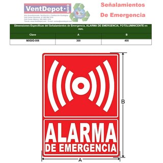 Foto 2 | Foto 2 | Señal De Emergencia Para Oficinas Ventdepot Mxsio-006 1 Pieza Multicolor