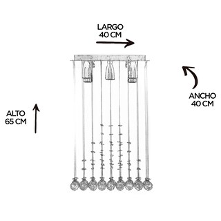 Foto 6 | Foto 6 | Candil Colgante Gamalux Williams Krystal Pirámide de 5 Luces