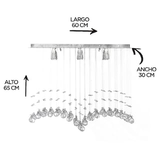 Foto 6 | Foto 6 | Candil Colgante Gamalux William Krystal 6 Luces Gaviota 60 cm