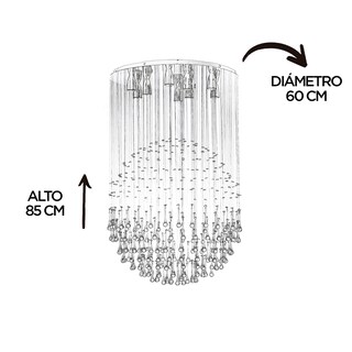 Foto 6 | Foto 6 | Candil Colgante Gamalux Williams Krystal Esfera-gota 9 Luces