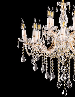 Foto 4 | Foto 4 | Candil Colgante Gamalux María Theresa Cristal de 12 Luces Dorado