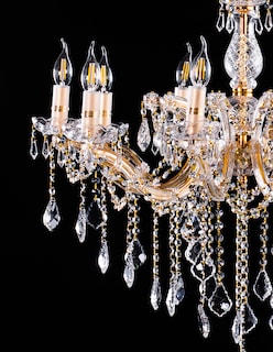 Foto 4 | Foto 4 | Candil Colgante Gamalux María Theresa Cristal de 10 Luces Dorado