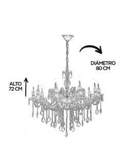 Foto 5 | Foto 5 | Candil Colgante Gamalux María Theresa Cristal de 10 Luces Dorado