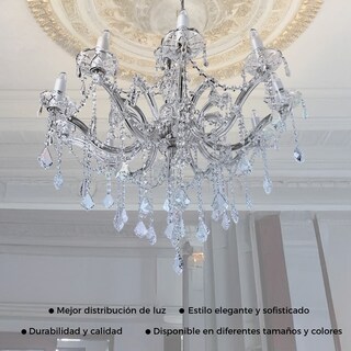 Foto 8 | Foto 8 | Candil Colgante Gamalux María Theresa Cristal De 10 Luces Cromado