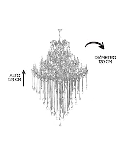 Foto 5 | Foto 5 | Candil Colgante Gamalux María Theresa Cristal de 40 Luces Dorado