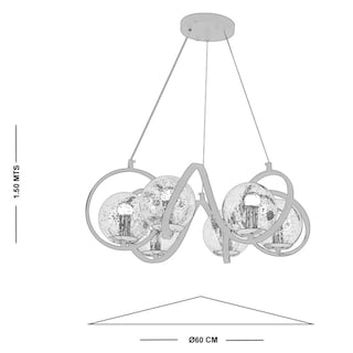 Foto 3 | Foto 3 | Lámpara Candil Colgante Esferas De Cristal Tendo Luxica Lighting Negro Cromo