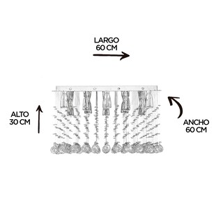 Foto 5 | Foto 5 | Candil Colgante Gamalux Williams Krystal Flat 10 Luces