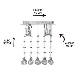 Foto 5 | Foto 5 | Candil Colgante Gamalux Williams Krystal 4 Luces Flat 40 cm