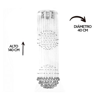 Foto 5 | Foto 5 | Candil Colgante Gamalux Williams Krystal Doble Esfera De 5 Luces