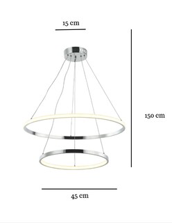 Foto 3 | Foto 3 | Candil Colgante 2 Aros Led