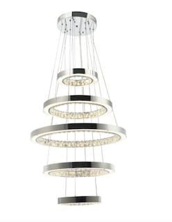 Foto 1 | Foto 1 | Lámpara colgante Cromada Roxana de 5 Aros con 5 Luces LED