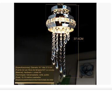 Foto 3 | Foto 3 | Lámpara Xtellar De Techo Decorativa Cristal Moderna Sala Recamara
