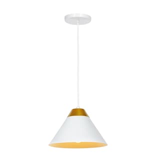 Foto 1 | Foto 1 | Luminario Colgante Pantalla Metal Dorado Blanco Maxxi