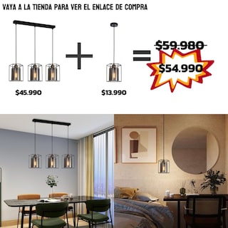 Foto 3 | Foto 3 | Lámpara Colgante Genérica de 3 Luces E27 Metal y Cristal Gris 72 X 18 cm - Venta Internacional