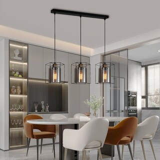 Foto 4 | Foto 4 | Lámpara Colgante Genérica de 3 Luces E27 Metal y Cristal Gris 72 X 18 cm - Venta Internacional