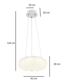 Foto 3 | Foto 3 | Lámpara Colgante Led Nube Blanca 45 cm