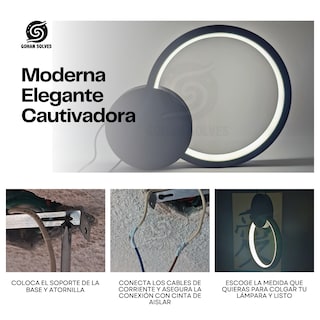 Foto 5 | Foto 5 | Lampara Led Colgante Anillo Decorativo Iluminación 3 Tonos
