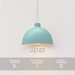 Foto 3 | Foto 3 | Paquete 3 Lámparas de Techo Iliosinnova Colgantes Decorativas Estilo Nórdico Azules