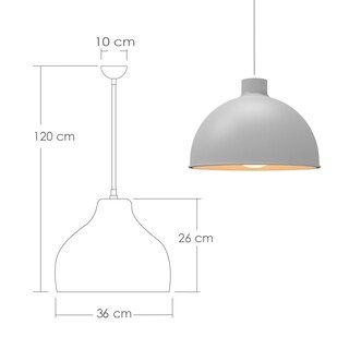 Foto 2 | Foto 2 | Lampara de Techo Colgante Ilios Innova Gris Decorativo Estilo Nórdico Retro Fabricada en Hierro