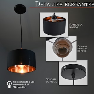 Foto 3 | Foto 3 | Lámpara Colgante Iluminación Luz Vic Deydin Negra