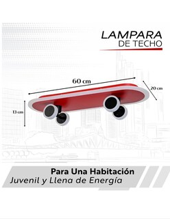 Foto 3 | Foto 3 | Lampara Infantil Patineta Rojo