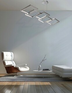 Foto 2 | Foto 2 | Candil Suspendido 4 Cuadros Plateado